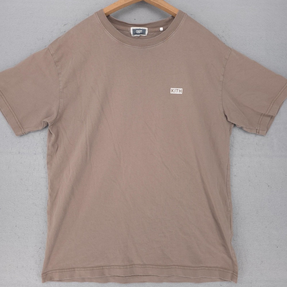 KITH Shirt Mens Medium Brown Logo Graphic Tee Cotton Crewneck Basic Streetwear